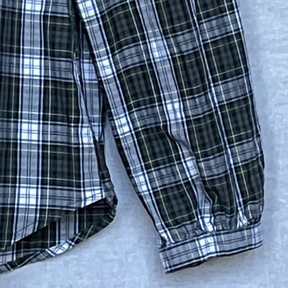 J. Crew Long-Sleeves Top Women's Size S Green Black White Plaid 100% Cotton - Picture 7 of 13